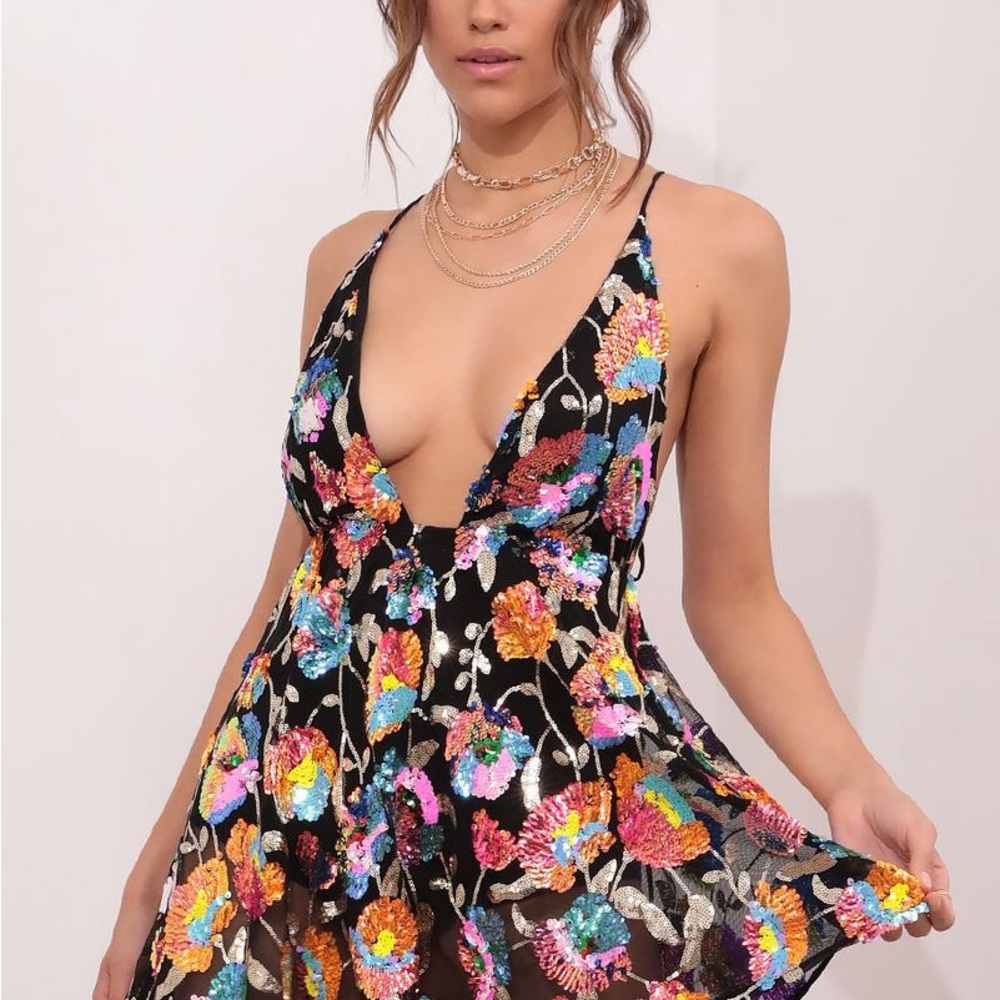 Lucy in the Sky Colorful Floral Mini Dress